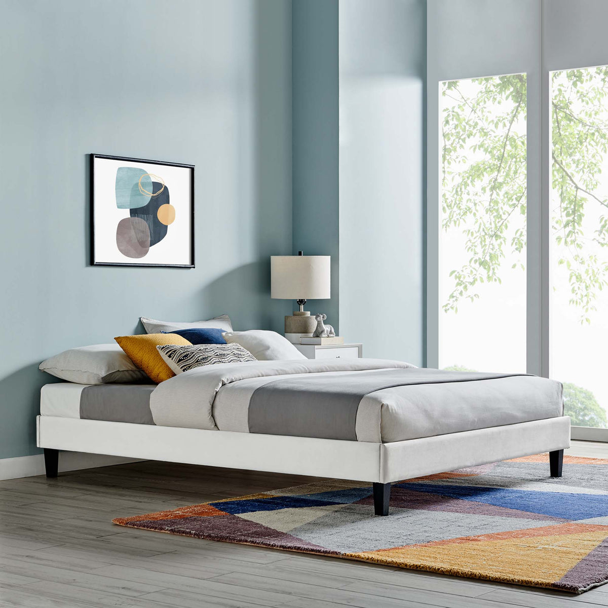 Reign Performance Velvet Platform Bed Frame by Modway, photo 29 of 44