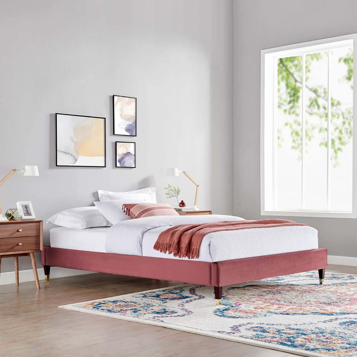 Harlow Performance Velvet Queen Platform Bed Frame by Modway by HouseOfZazla