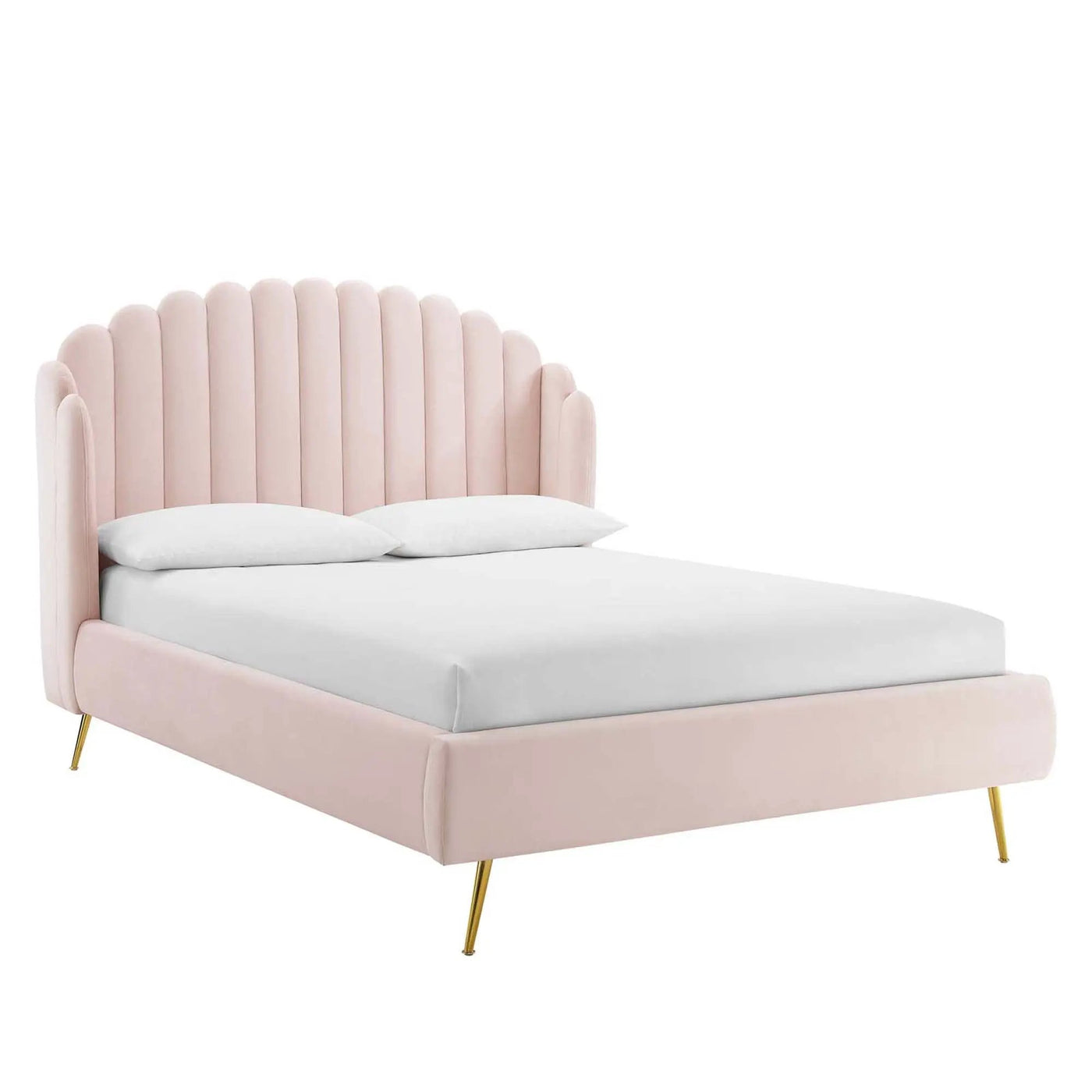 Lana Performance Velvet Queen Wingback Platform Bed by Modway by HouseOfZazla