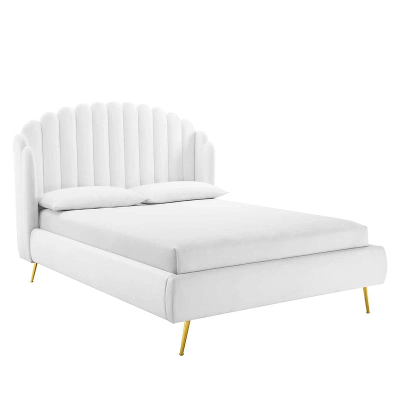 Lana Performance Velvet Queen Wingback Platform Bed by Modway by HouseOfZazla
