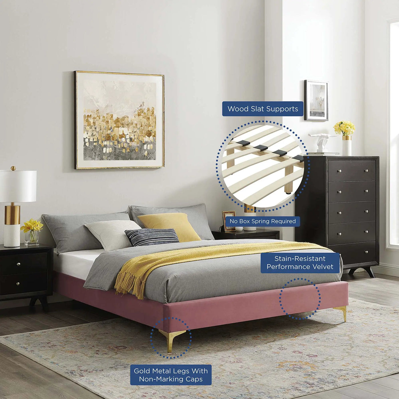 Sutton Performance Velvet Full Bed Frame by Modway by HouseOfZazla