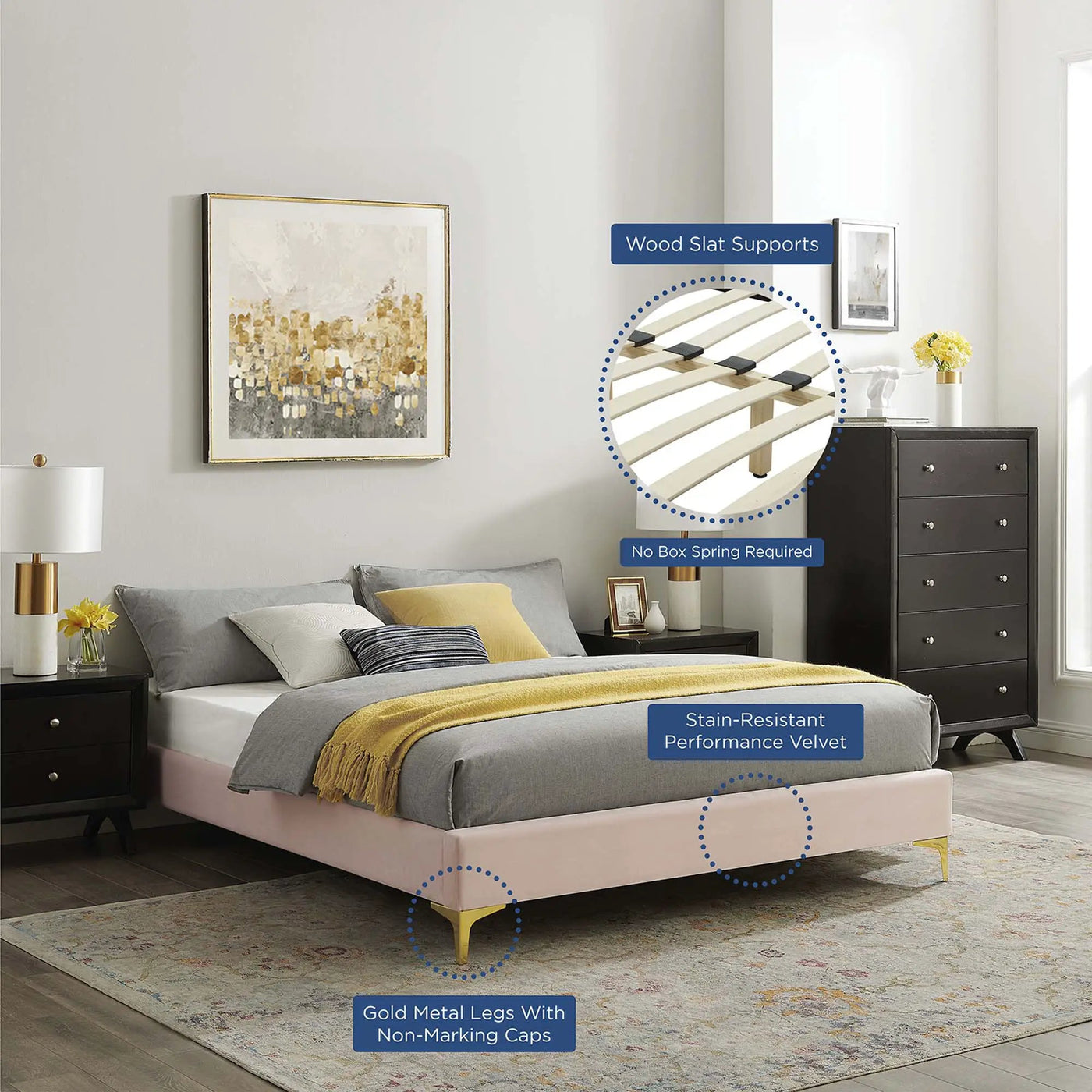 Sutton Performance Velvet Full Bed Frame by Modway by HouseOfZazla
