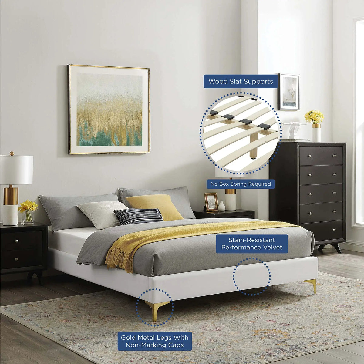 Sutton Performance Velvet Full Bed Frame by Modway by HouseOfZazla