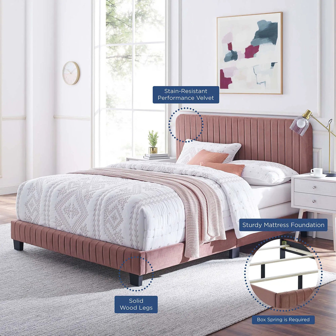 Celine Channel Tufted Performance Velvet Queen Bed by Modway by HouseOfZazla