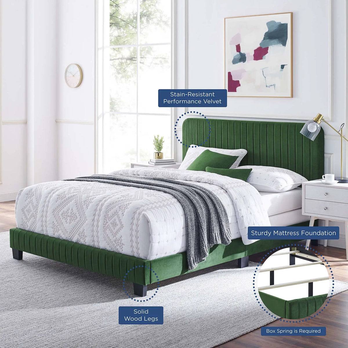 Celine Channel Tufted Performance Velvet Queen Bed by Modway by HouseOfZazla