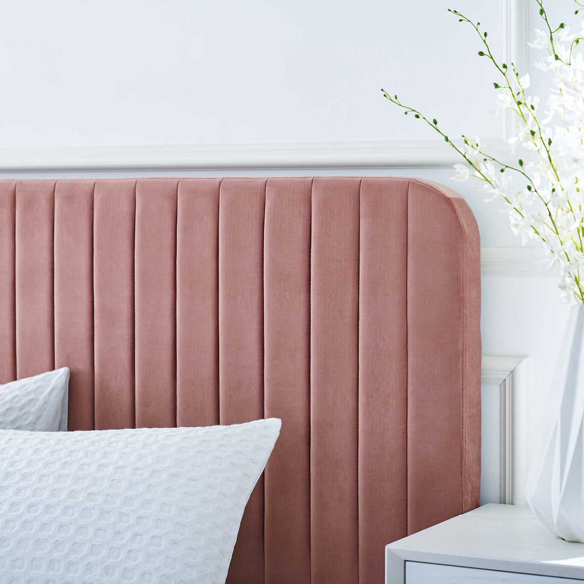 Celine Channel Tufted Performance Velvet Queen Platform Bed by Modway, photo 8 of 24