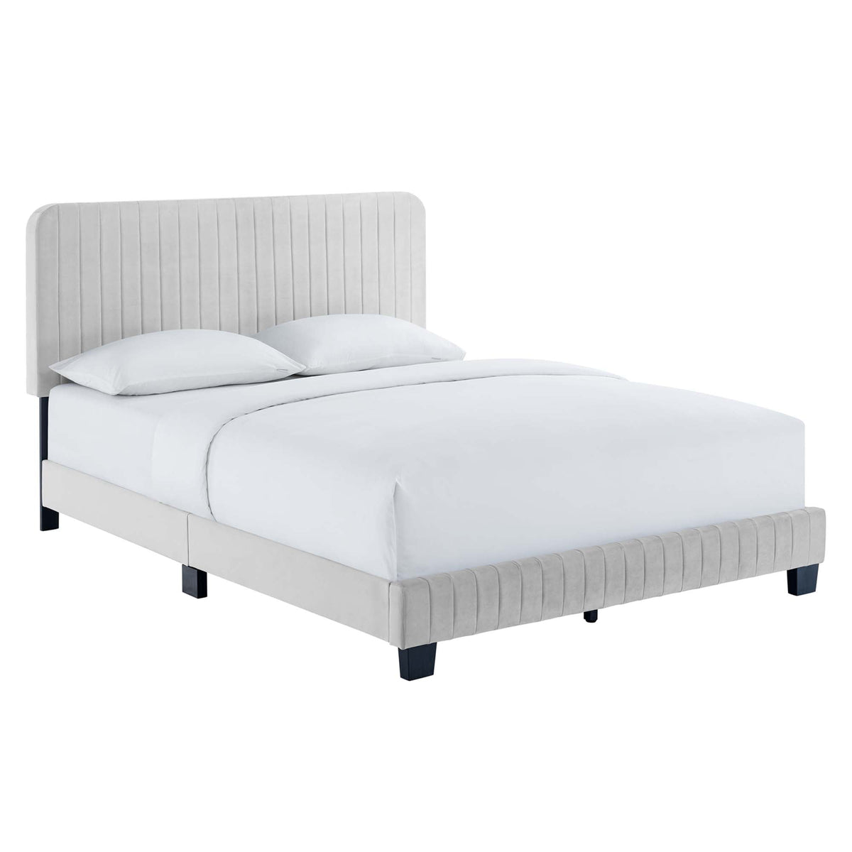 Celine Channel Tufted Performance Velvet Queen Platform Bed by Modway, photo 9 of 24