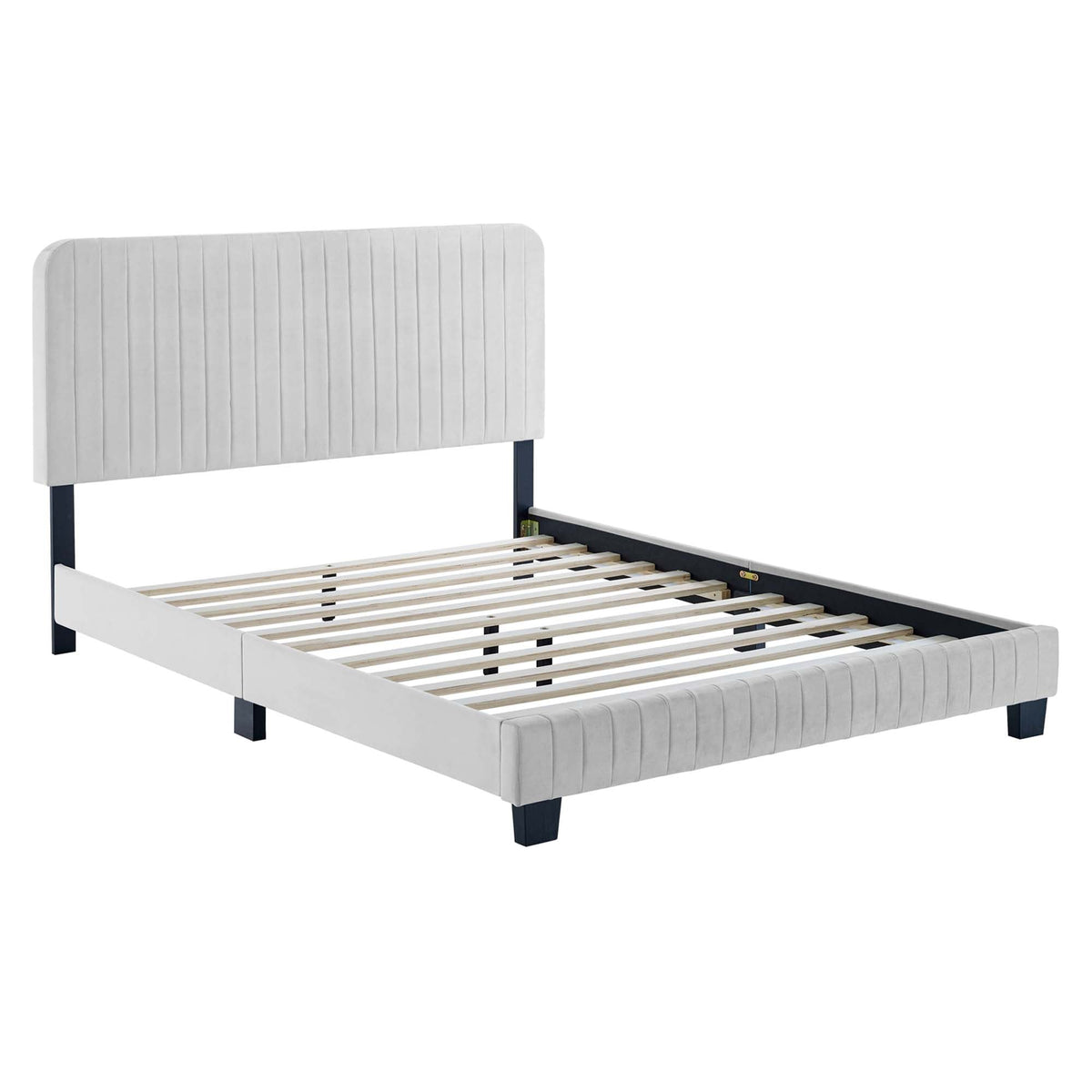 Celine Channel Tufted Performance Velvet Queen Platform Bed by Modway, photo 10 of 24