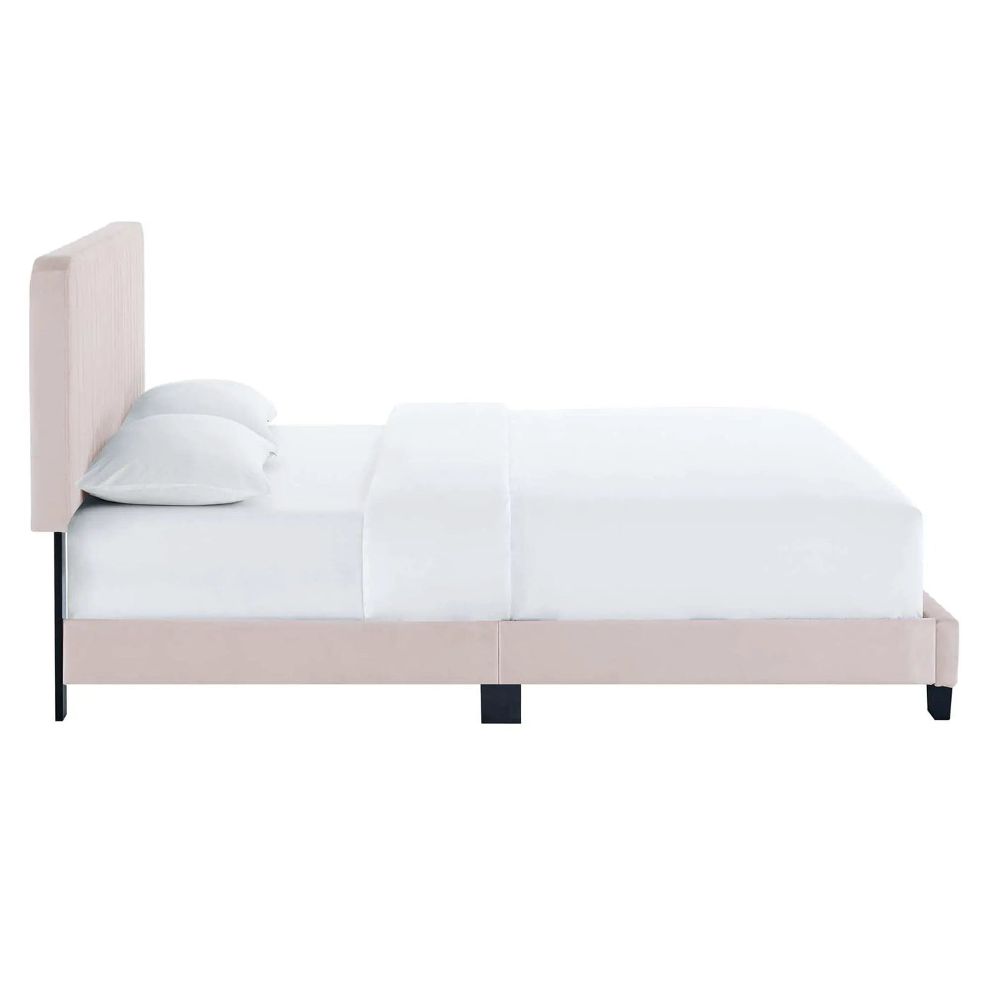 Celine Channel Tufted Performance Velvet Full Platform Bed by HouseOfZazla