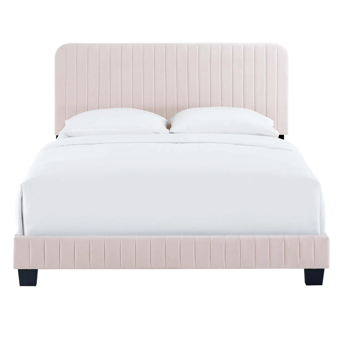 Celine Channel Tufted Performance Velvet Full Platform Bed by HouseOfZazla
