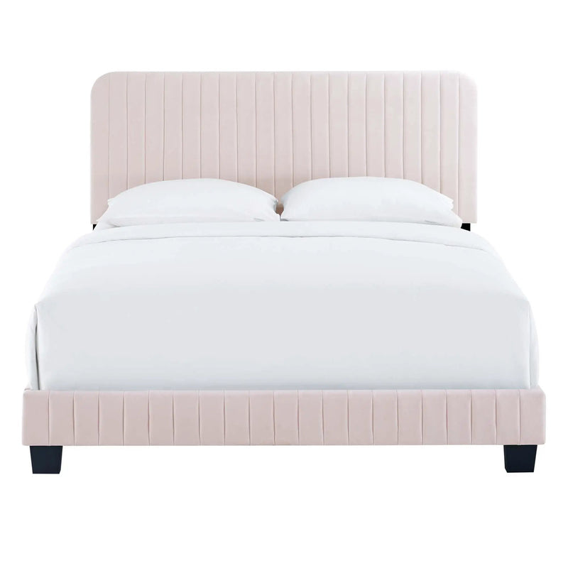 Celine Channel Tufted Performance Velvet Full Platform Bed by HouseOfZazla
