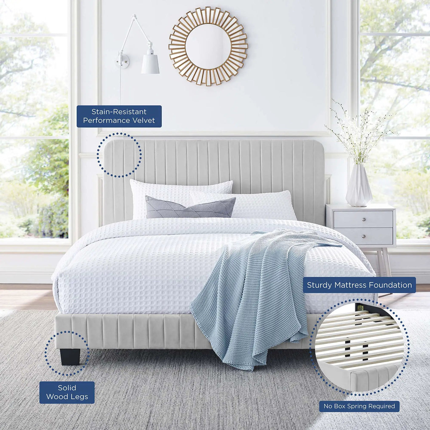 Celine Channel Tufted Performance Velvet Twin Platform Bed by Modway by HouseOfZazla