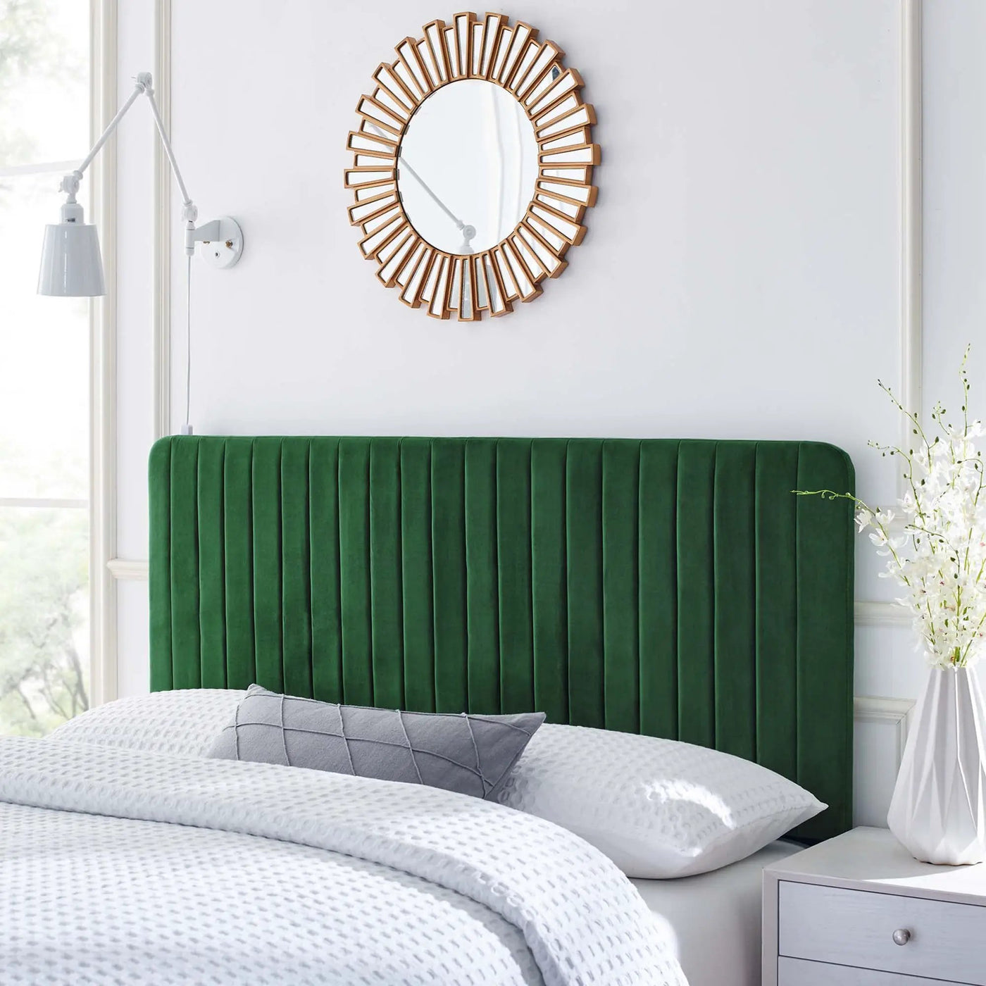 Milenna Channel Tufted Performance Velvet King/California King Headboard by HouseOfZazla