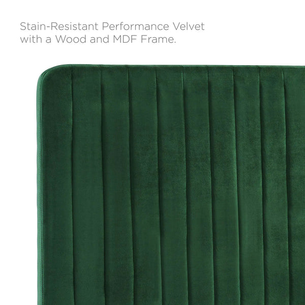 Milenna Channel Tufted Performance Velvet King/California King Headboard, photo 2 of 14