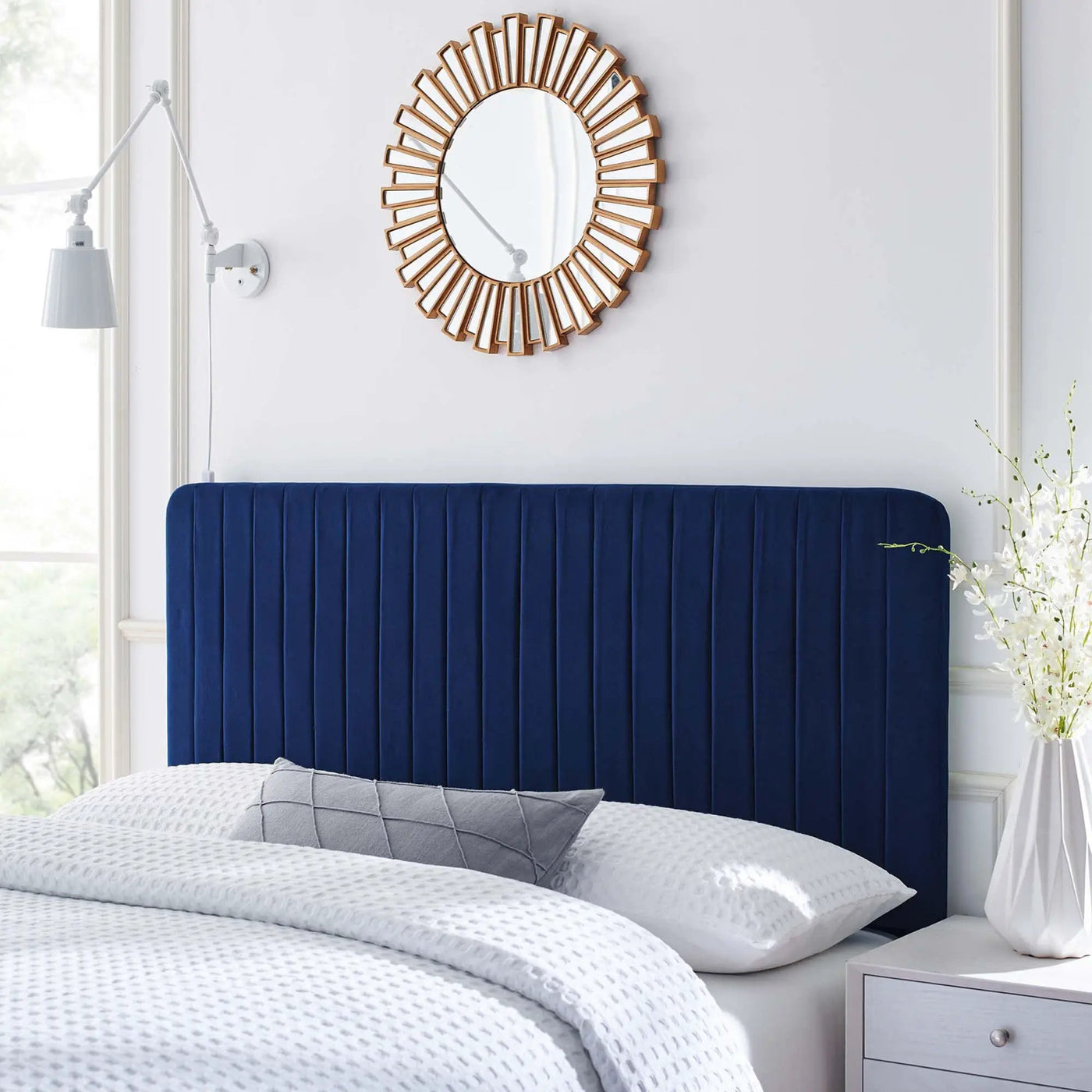 Milenna Channel Tufted Performance Velvet King/California King Headboard by HouseOfZazla