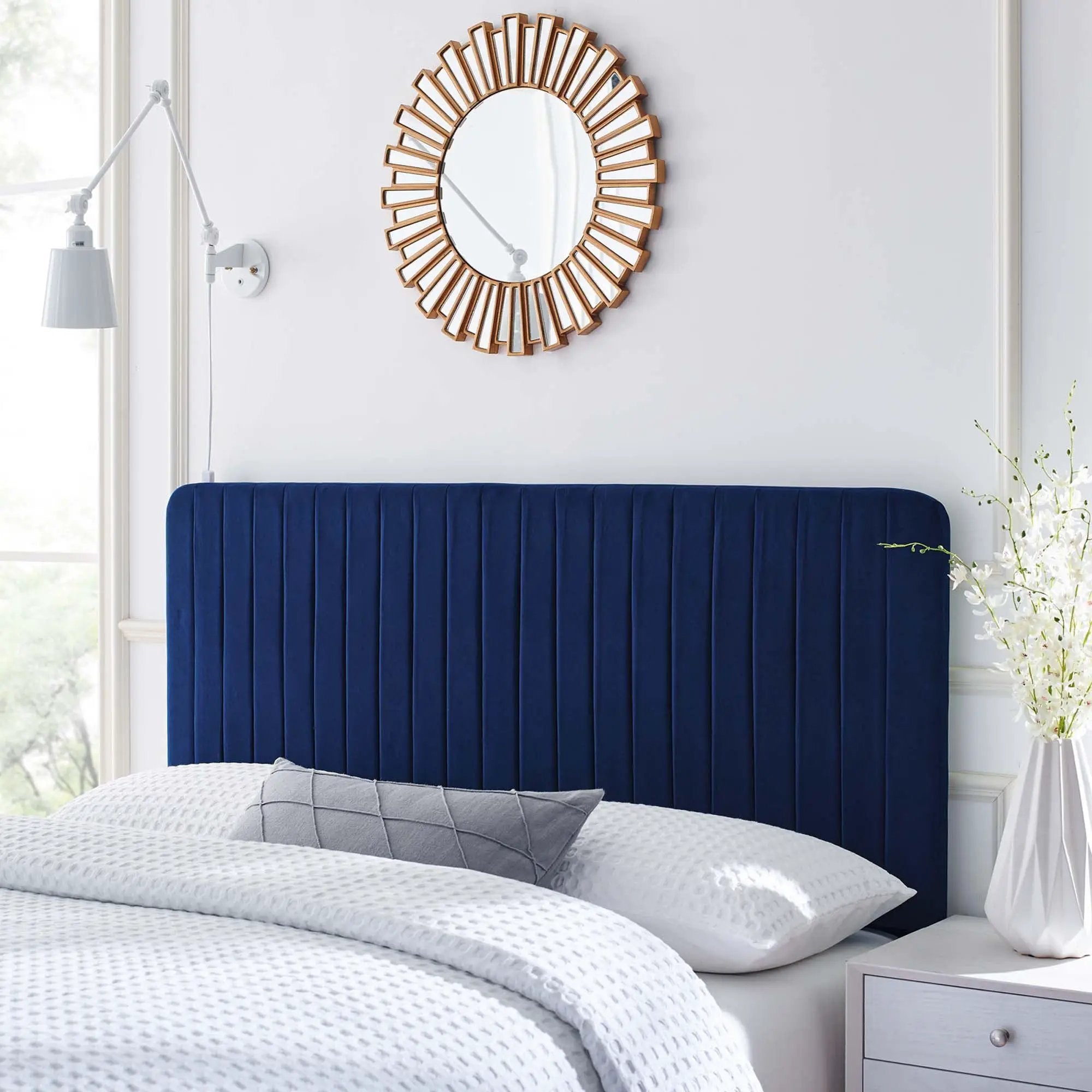 Milenna Channel Tufted Performance Velvet King/California King Headboard by HouseOfZazla