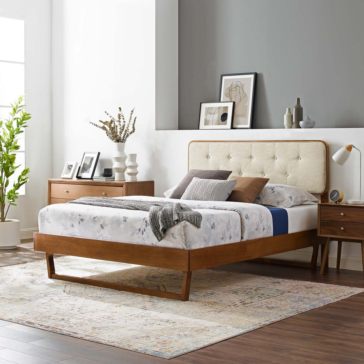 Bridgette Wood Queen Platform Bed With Angular Frame by Modway, photo 8 of 24