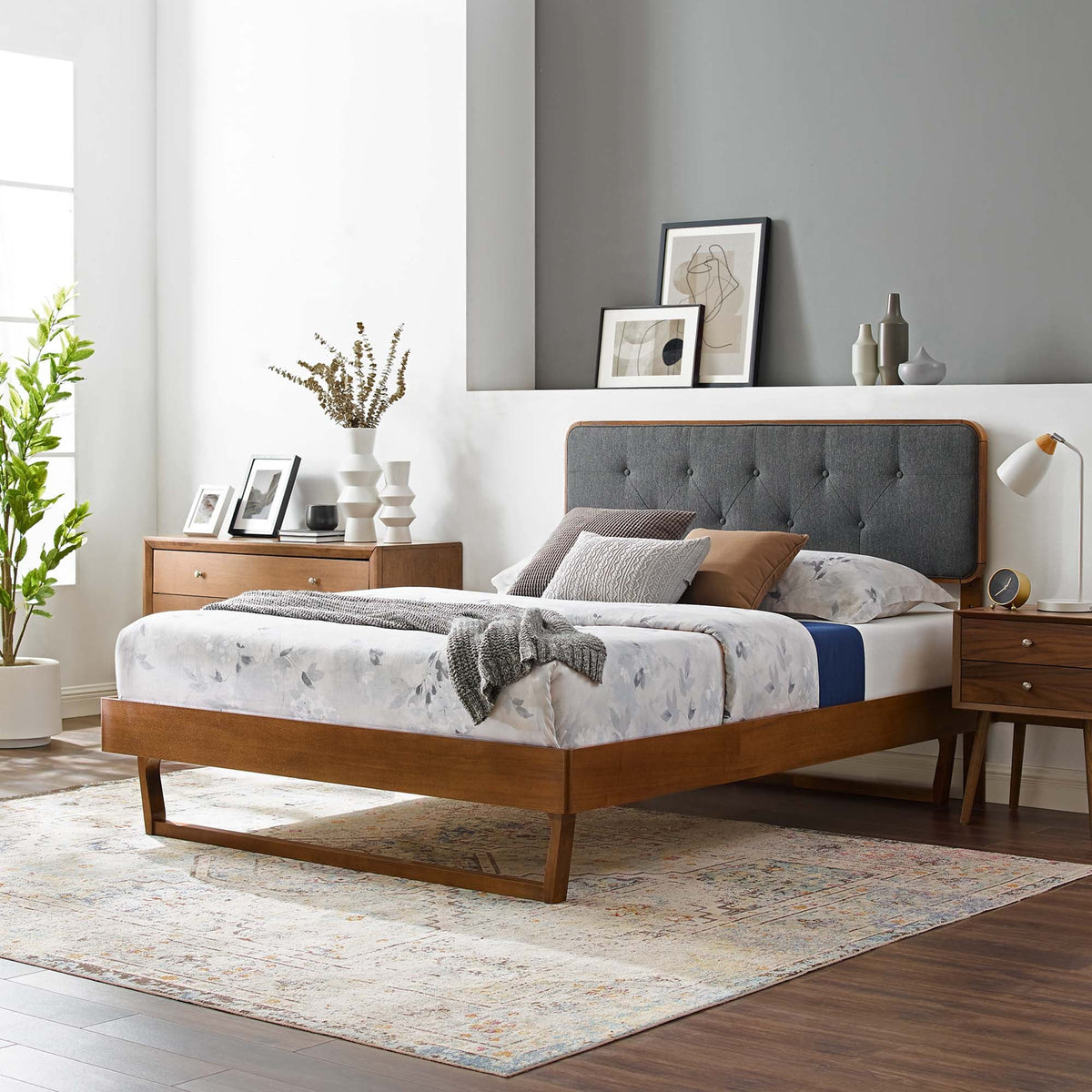 Bridgette Wood Queen Platform Bed With Angular Frame by Modway, photo 20 of 24