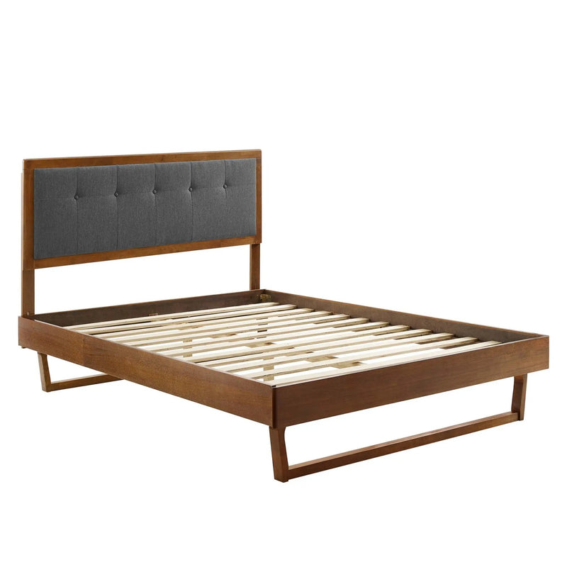 Willow Wood King Platform Bed with Angular Frame by Modway by HouseOfZazla