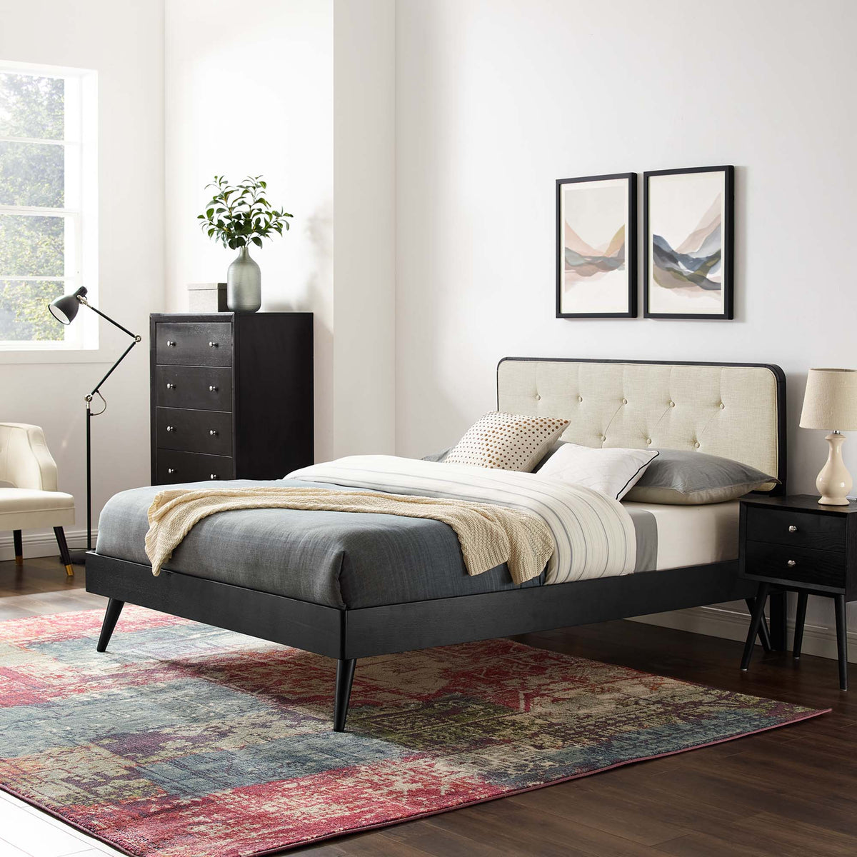 Bridgette Wood King Platform Bed With Splayed Legs by Modway, photo 8 of 36