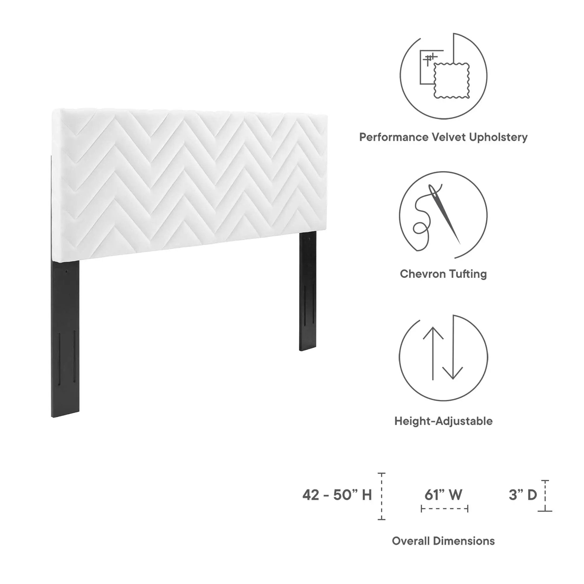 Mercy Chevron Tufted Performance Velvet Twin Headboard by Modway by HouseOfZazla