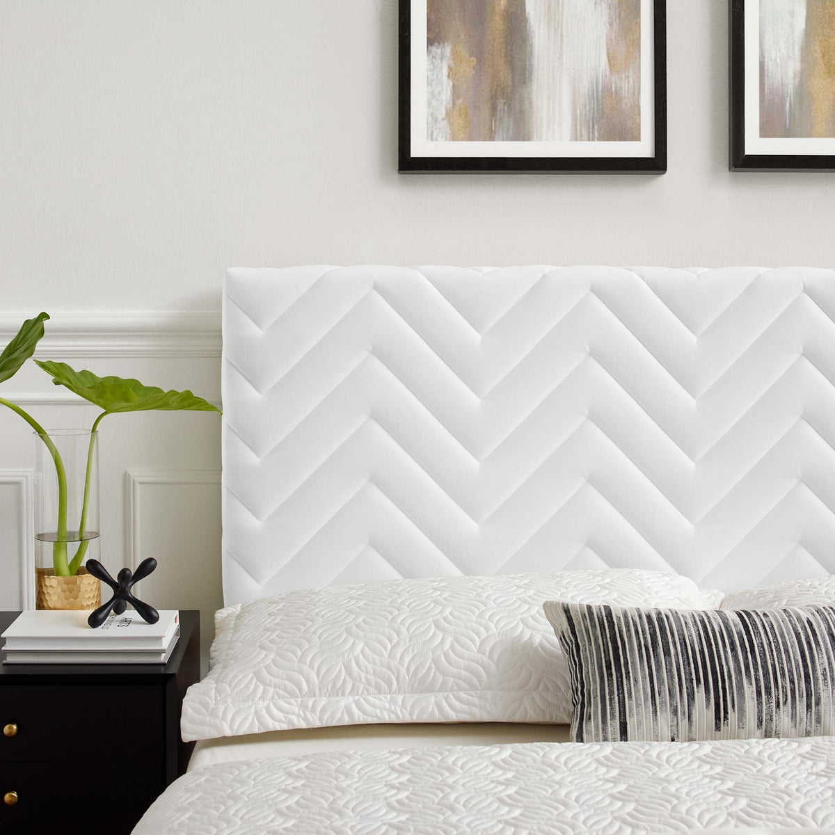 Mercy Chevron Tufted Performance Velvet Headboard by Modway, photo 7 of 14
