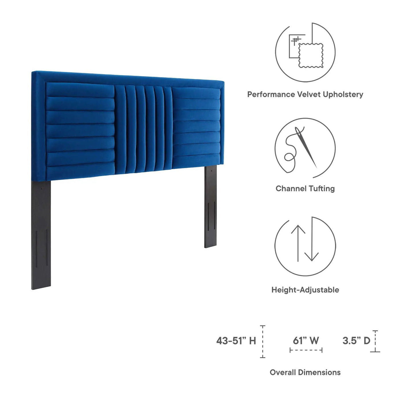 Believe Channel Tufted Performance Velvet Full/Queen Headboard by Modway by HouseOfZazla