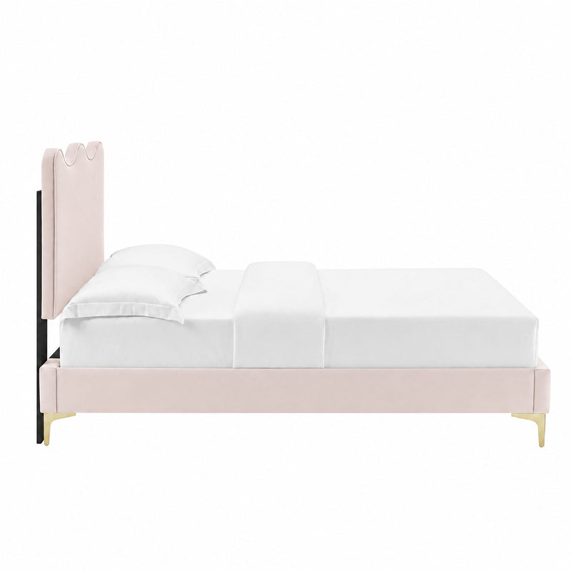 Current Performance Velvet Twin Platform Bed by Modway - MOD-6727, photo 4 of 12