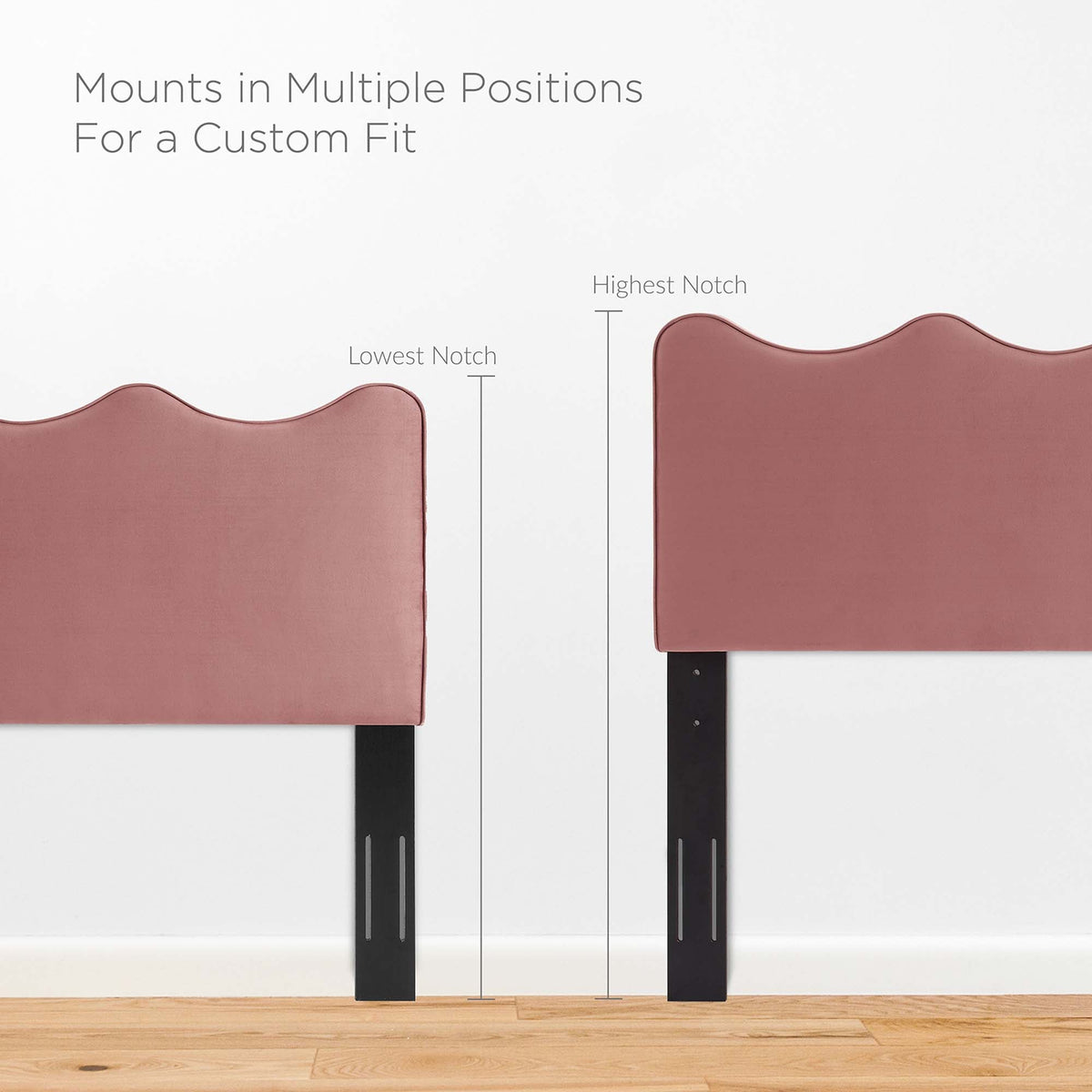 Current Performance Velvet Queen Platform Bed by Modway - Dusty Rose / Light Gray / Pink / White, photo 3 of 40
