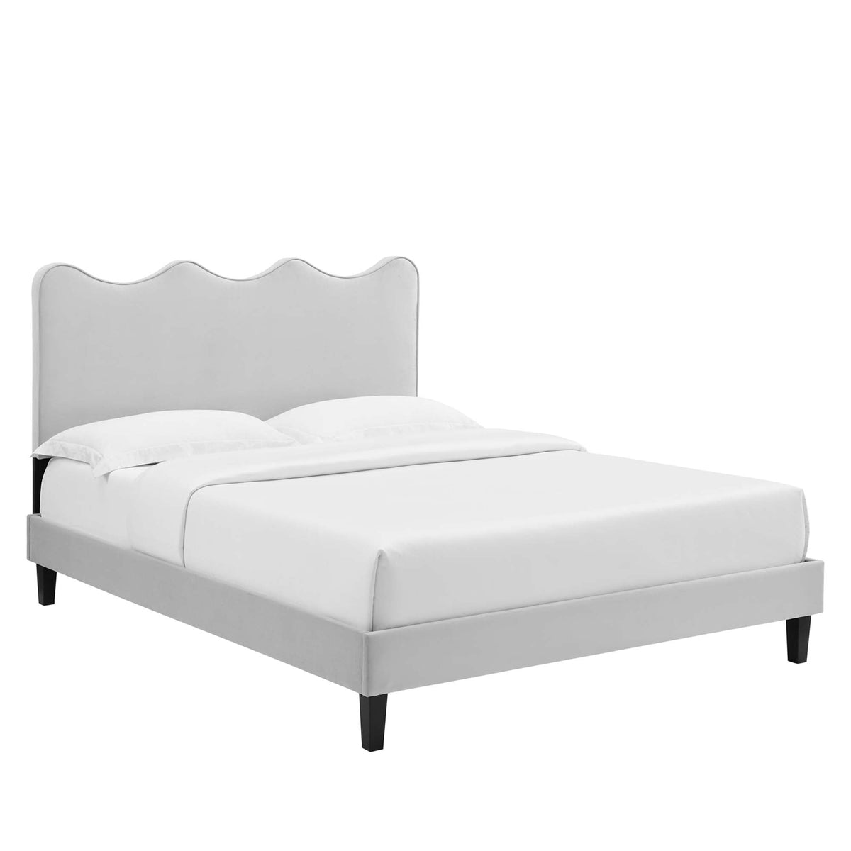 Current Performance Velvet Queen Platform Bed by Modway - Dusty Rose / Light Gray / Pink / White, photo 13 of 40