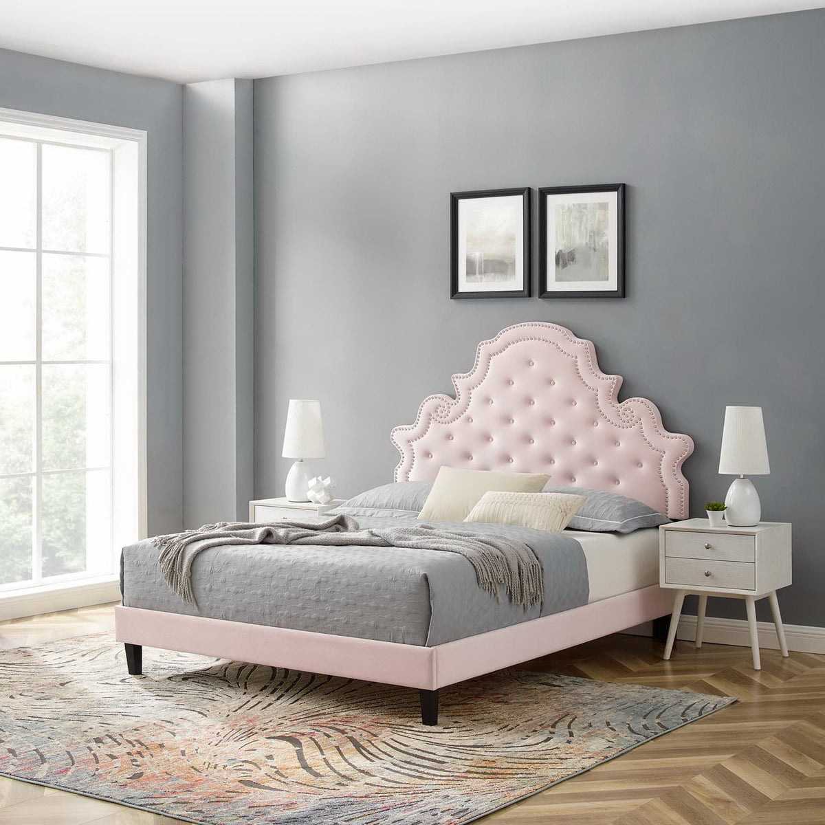 Gwyneth Tufted Performance Velvet Queen Platform Bed by Modway - MOD-6753, photo 9 of 22
