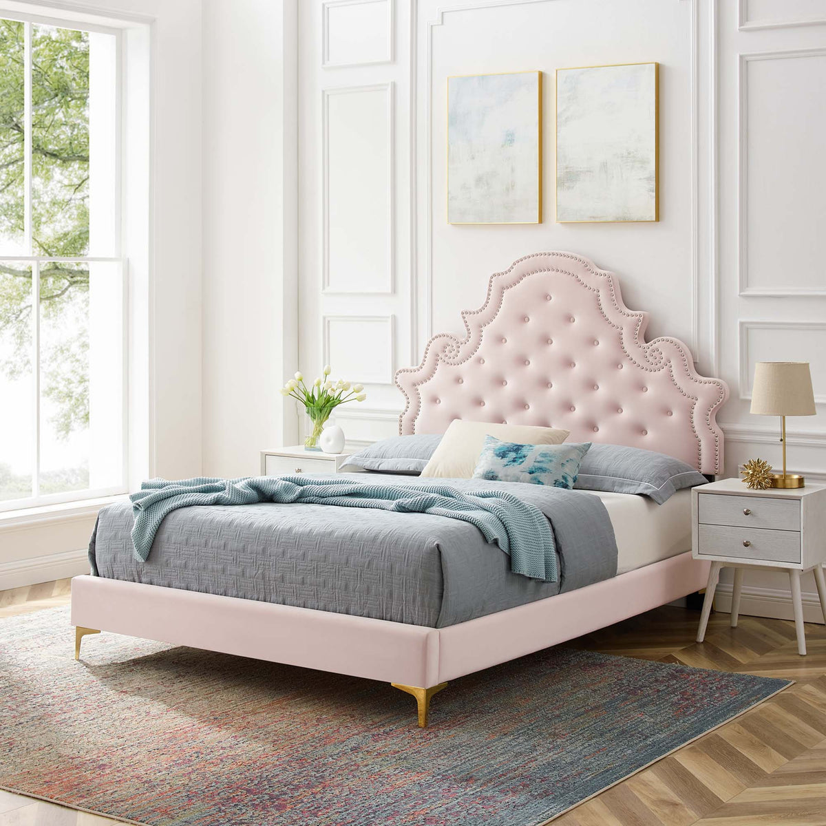 Gwyneth Tufted Performance Velvet Full Platform Bed by Modway - MOD-6757, photo 9 of 22