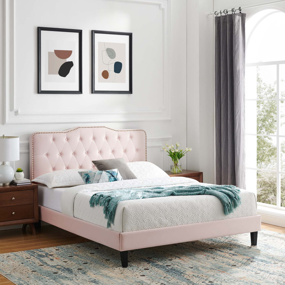 Amber Performance Velvet Queen Platform Bed by Modway - MOD-6777, photo 12 of 15