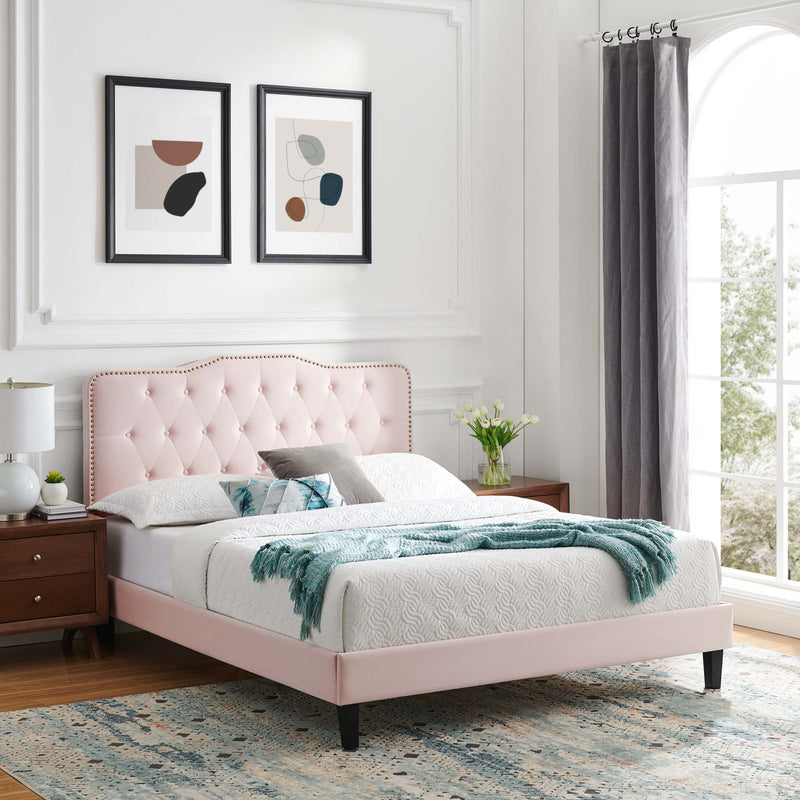 Amber Performance Velvet Queen Platform Bed by Modway - MOD-6777, photo 12 of 15