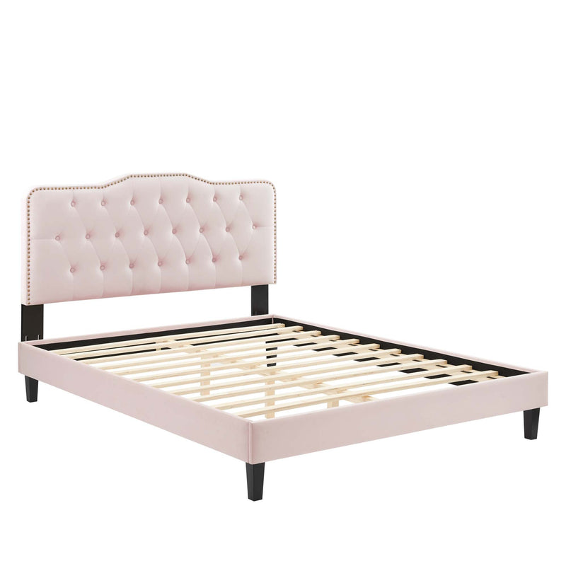 Amber Performance Velvet Queen Platform Bed by Modway - MOD-6777, photo 4 of 15