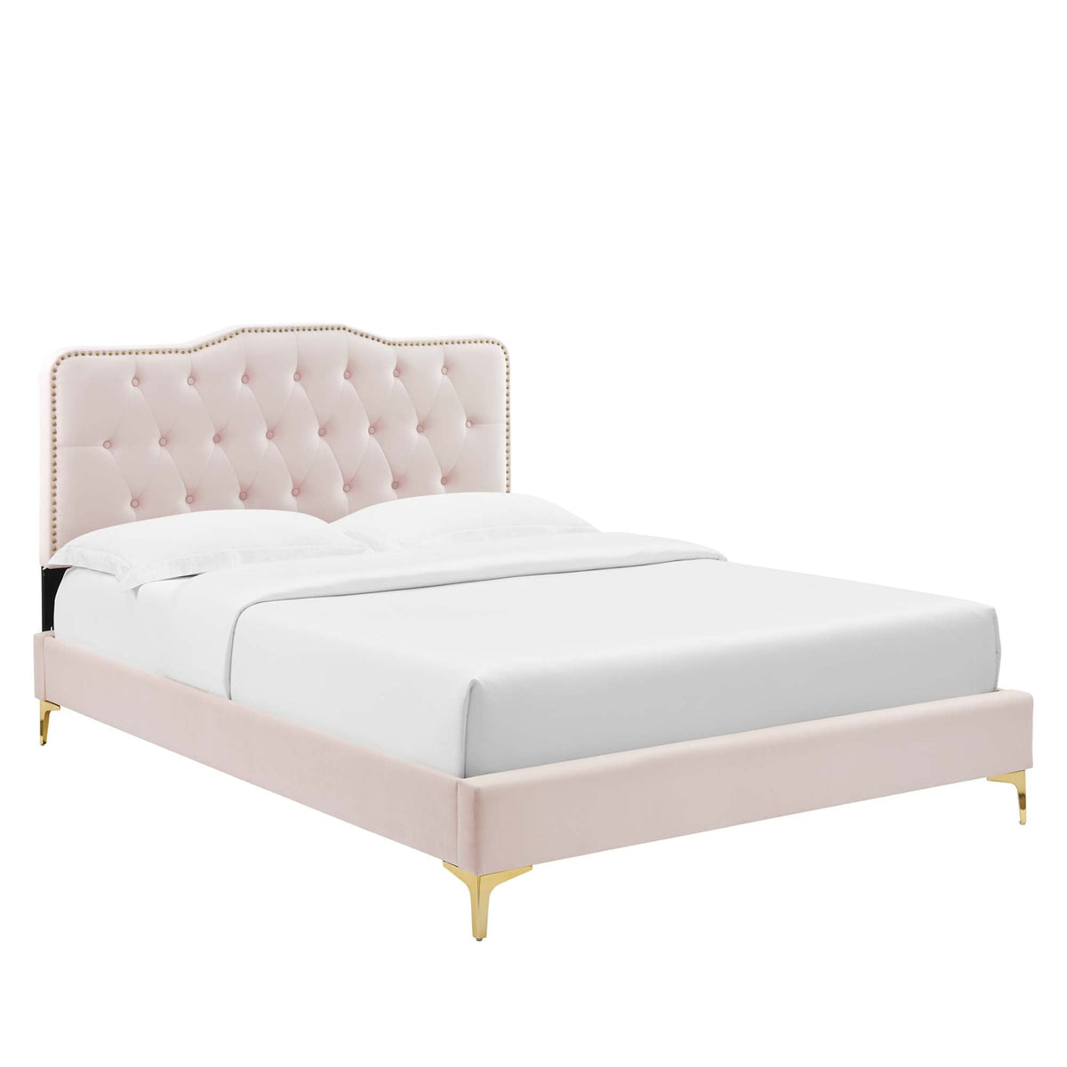 Amber Tufted Performance Velvet Platform Bed by Modway