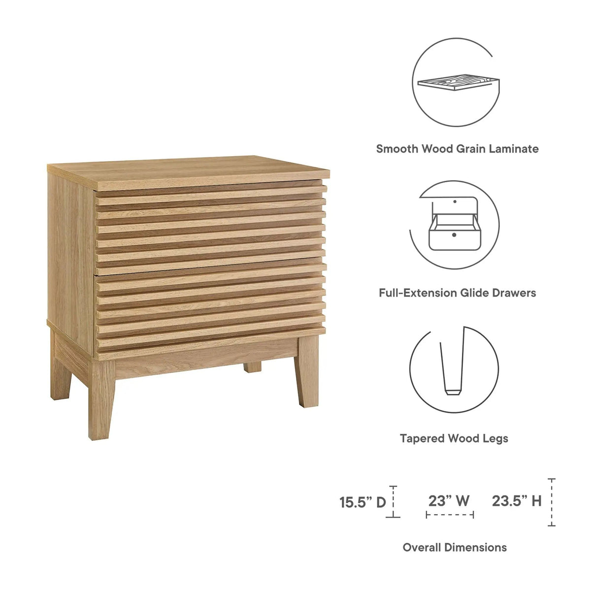 Render Two-Drawer Nightstand by Modway by HouseOfZazla