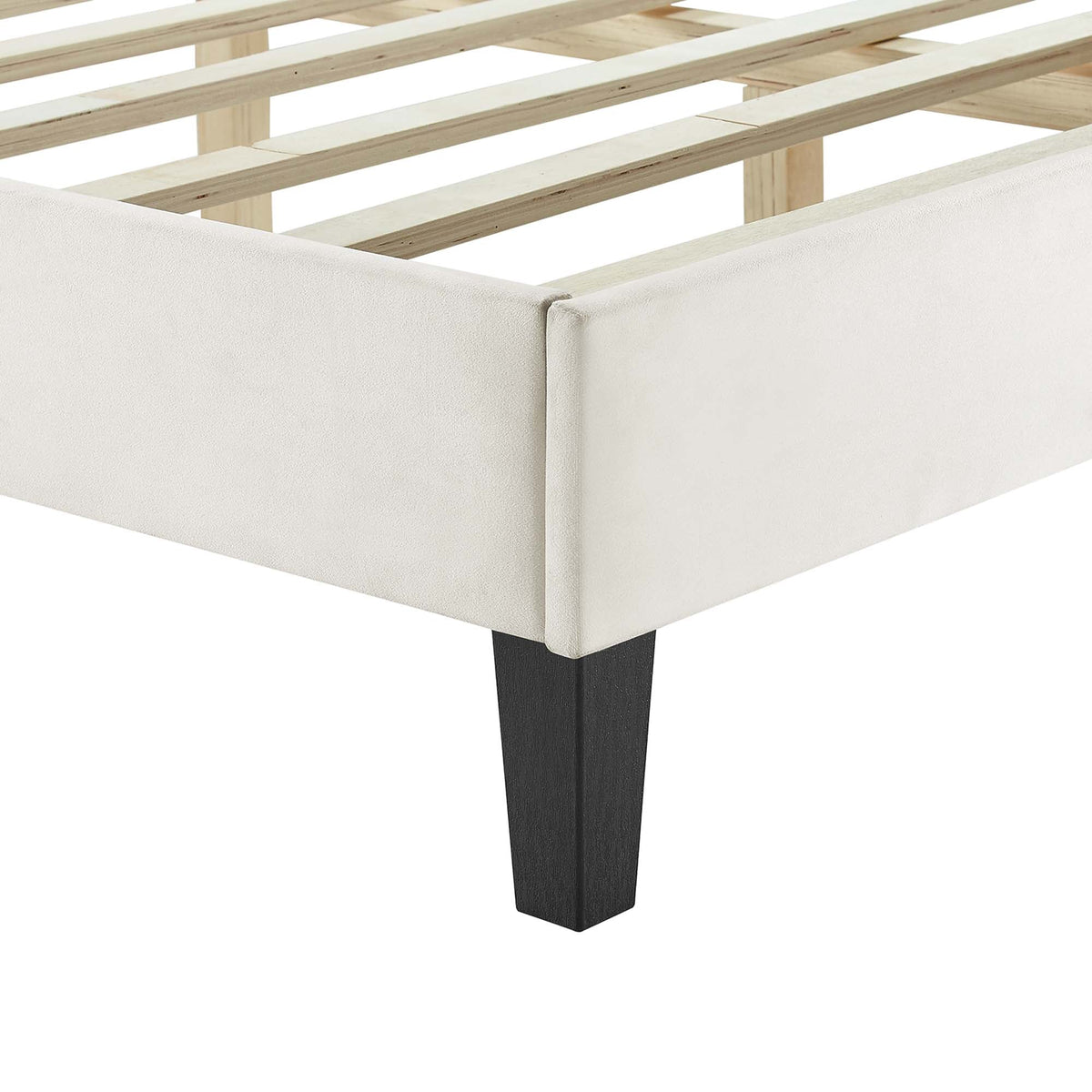 Sofia Tapered Wood Leg Channel Tufted Performance Velvet Queen Platform Bed by Modway, photo 6 of 8
