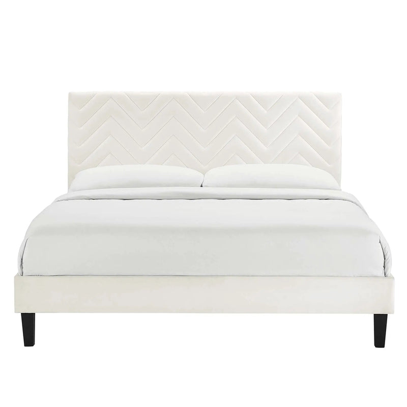 Leah Chevron Tufted Performance Velvet Twin Platform Bed by Modway by HouseOfZazla