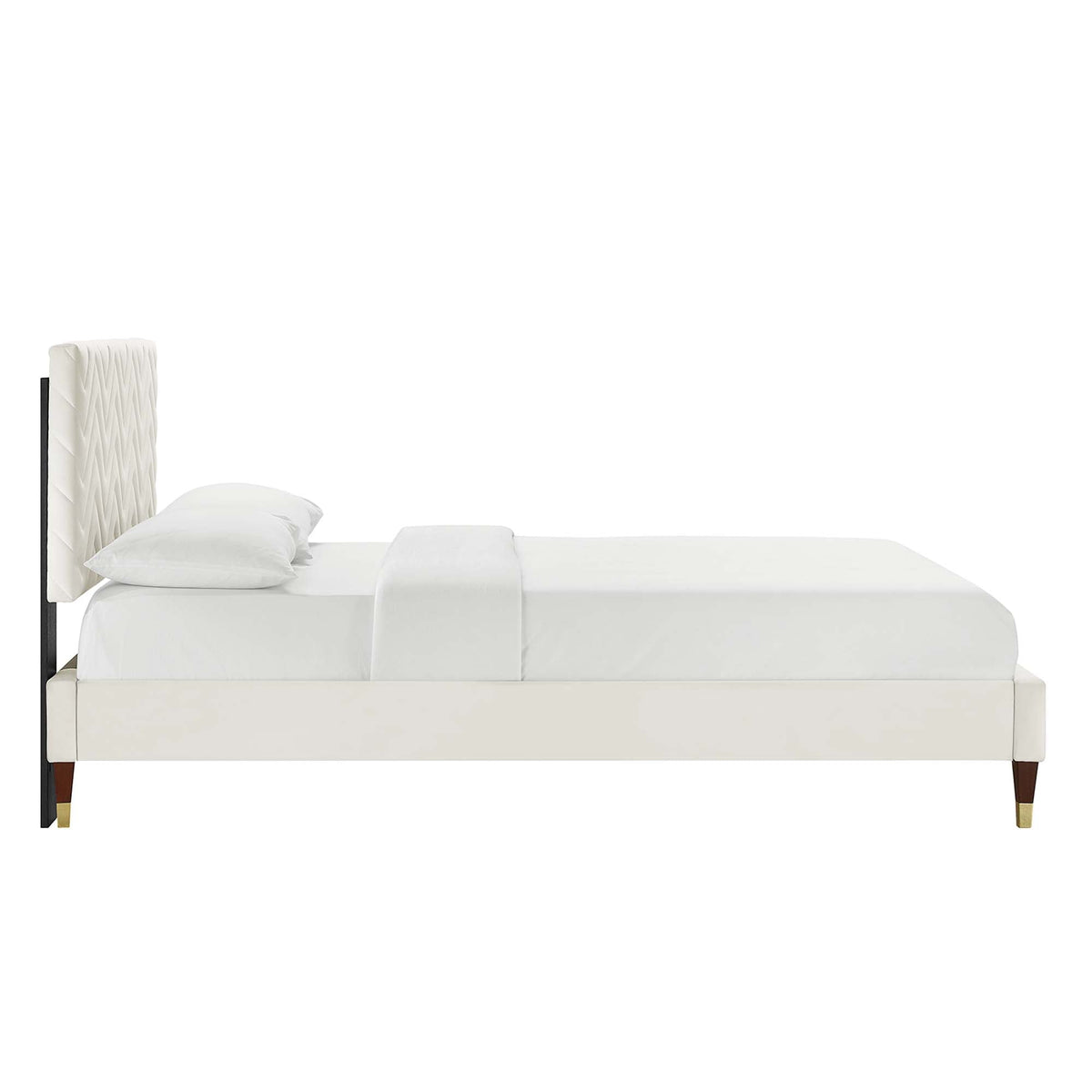Leah Chevron Tufted Performance Velvet Full Platform Bed by Modway - MOD-6997, photo 3 of 8