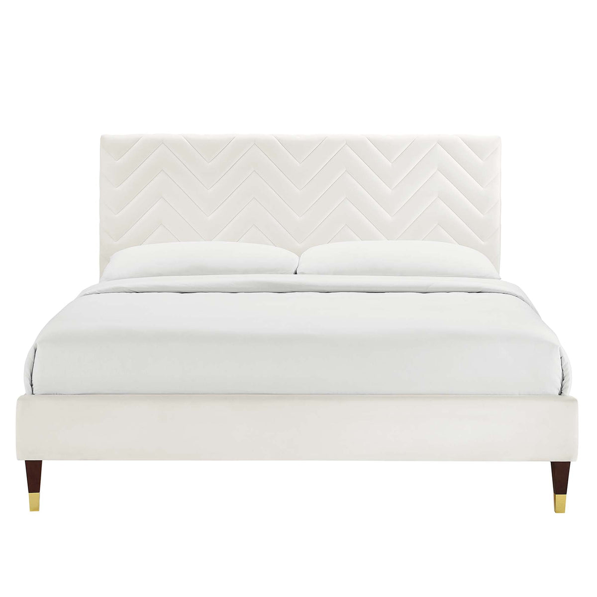 Leah Chevron Tufted Performance Velvet Full Platform Bed by Modway - MOD-6997, photo 4 of 8