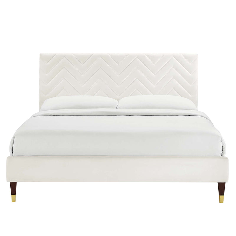 Leah Chevron Tufted Performance Velvet Full Platform Bed by Modway - MOD-6997, photo 4 of 8
