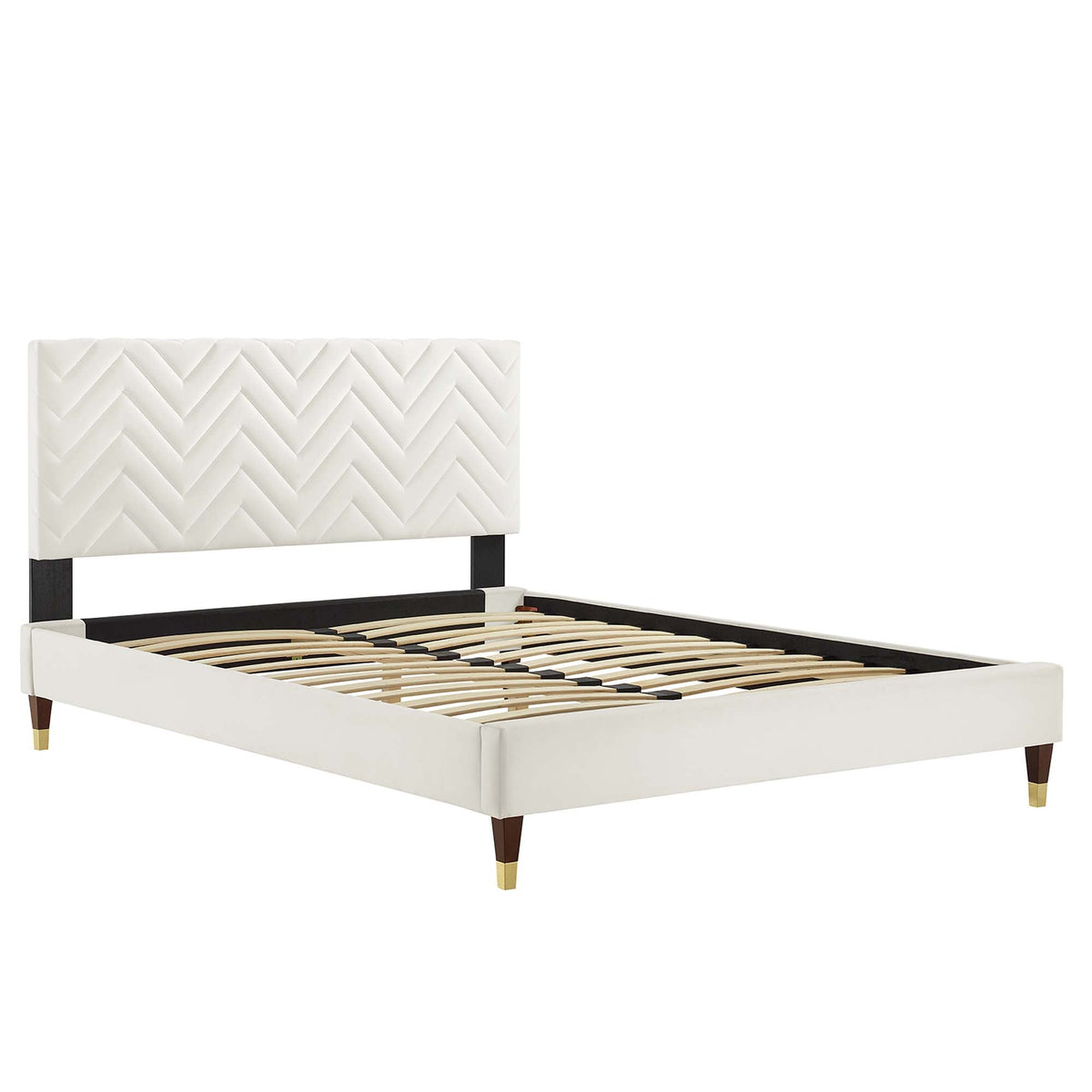 Leah Chevron Tufted Performance Velvet Full Platform Bed by Modway - MOD-6997, photo 5 of 8