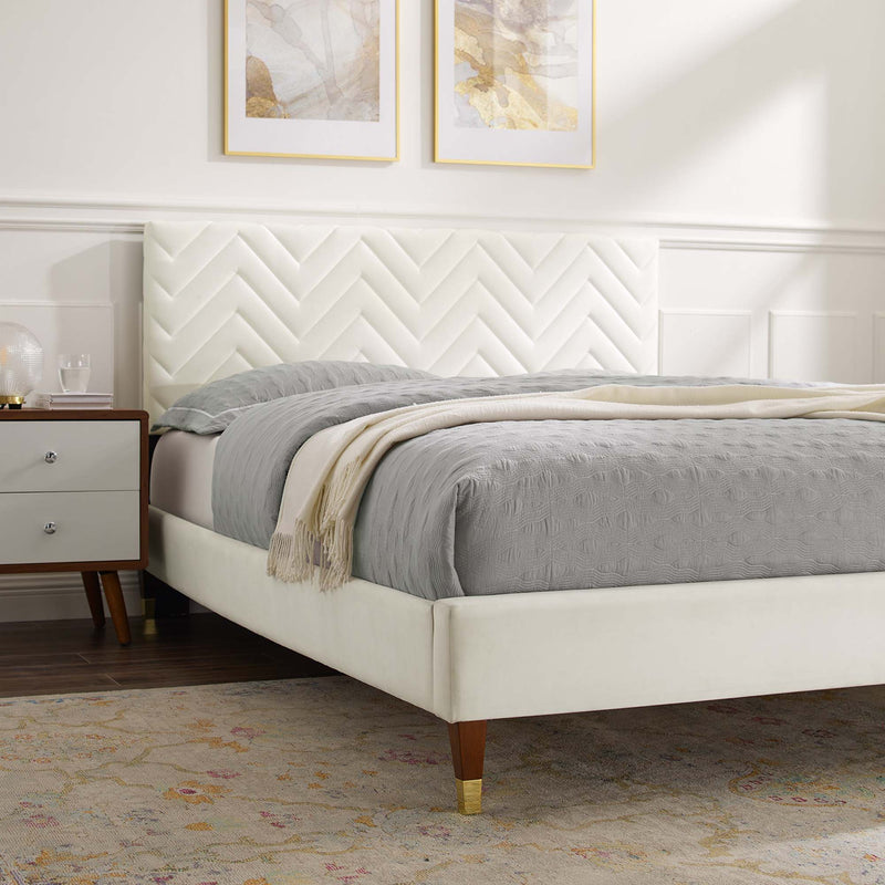 Leah Chevron Tufted Performance Velvet Full Platform Bed by Modway - MOD-6997, photo 8 of 8
