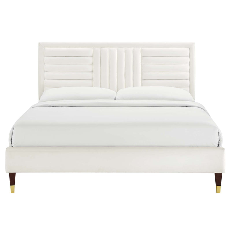 Sofia Channel Tufted Performance Velvet Full Platform Bed by Modway - MOD-6999, photo 4 of 8