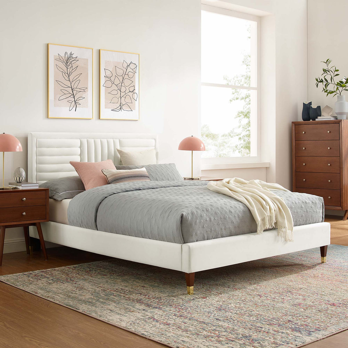 Sofia Channel Tufted Performance Velvet Full Platform Bed by Modway - MOD-6999, photo 7 of 8