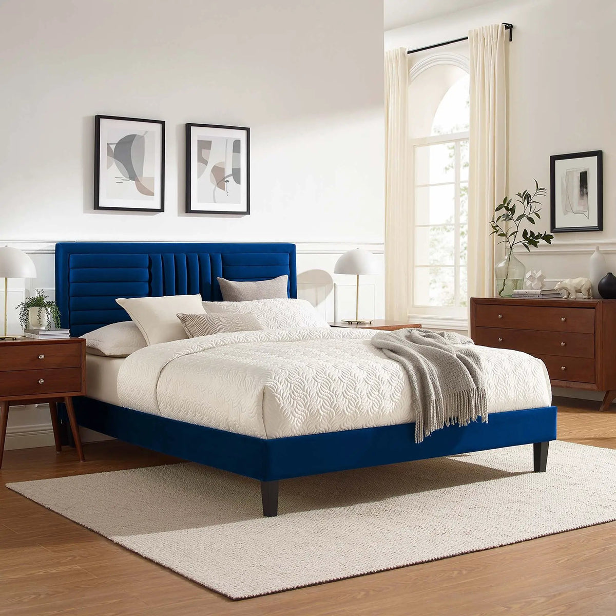 Sofia Channel Tufted Performance Velvet Full Platform Bed by Modway by HouseOfZazla