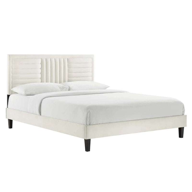 Sofia Channel Tufted Performance Velvet Full Platform Bed by Modway by HouseOfZazla
