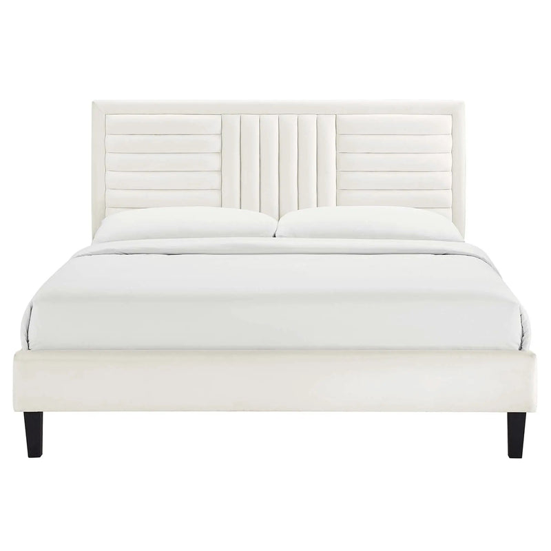 Sofia Channel Tufted Performance Velvet Full Platform Bed by Modway by HouseOfZazla