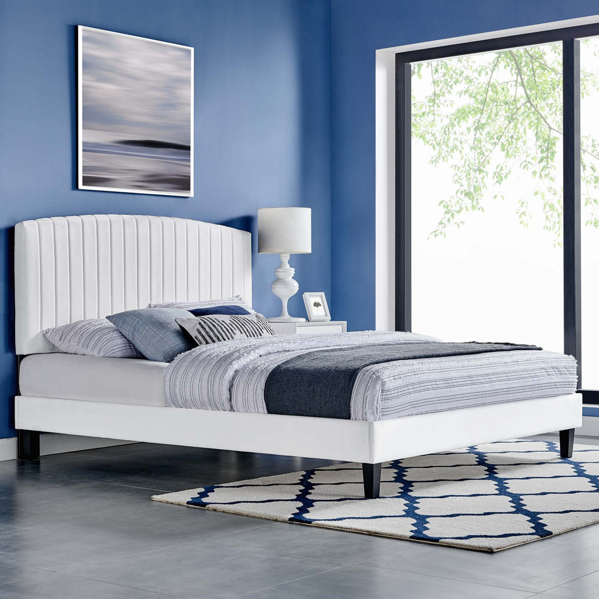 Alessi Performance Velvet Platform Bed by Modway, photo 15 of 28